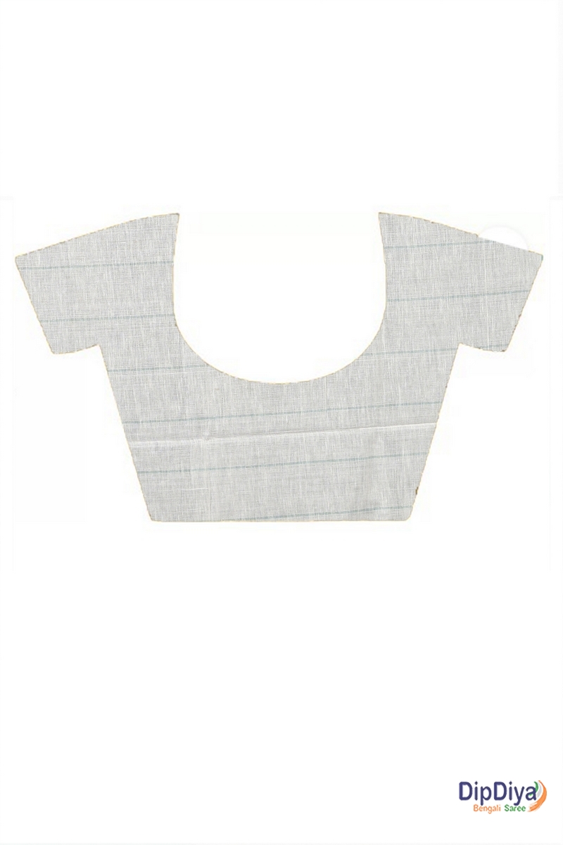 White Cotton Blended Parodhi Hand Loom Saree (484)